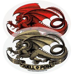 STICKER SKATE : POWELL PERALTA OVAL DRAGON ROUGE